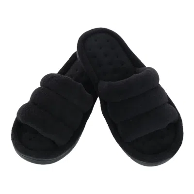 Isotoner Women's Open Toe Aster Slide Slipper In Black