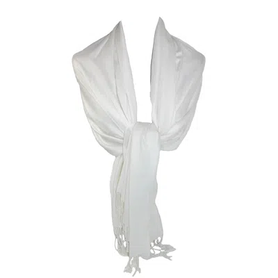Ctm Women's Classic Pashmina Wrap Scarf Shawl (pack Of 2) In White