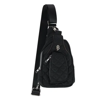 Buxton Women's Nylon Quilted Sling Bag In Black