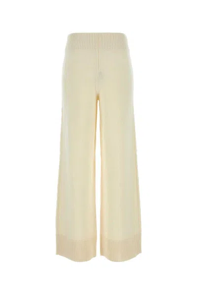 Camilla And Marc Ivory Wool Blend Ash Wide-leg Pant In White