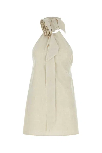 Camilla And Marc Sand Stretch Polyester Blend Floris Top In Beige O Tan
