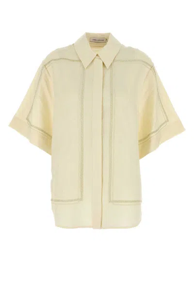 Camilla And Marc Cream Linen Blend Fortuna Shirt In Yellow