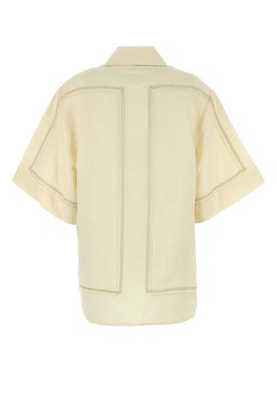 Camilla And Marc Cream Linen Blend Fortuna Shirt In Yellow