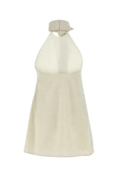 Camilla And Marc Sand Stretch Polyester Blend Floris Top In Beige O Tan