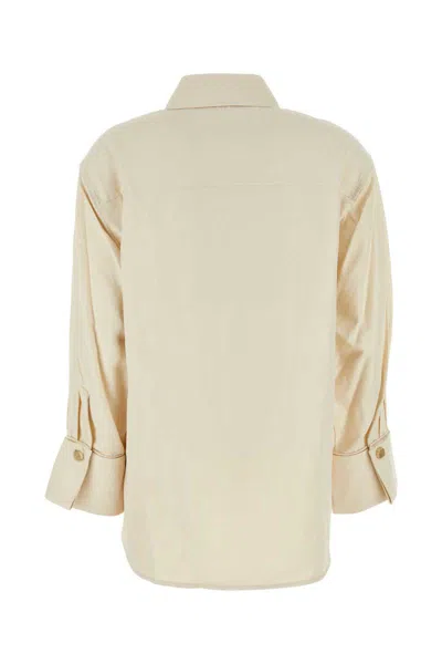 Camilla And Marc Sand Cotton And Polyester Cipher Oversize Shirt In Beige O Tan