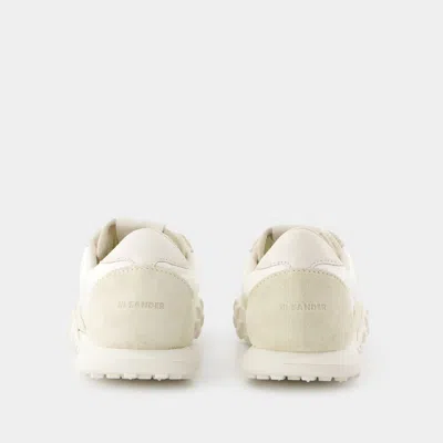 Jil Sander Women White Leather And Suede Moon Sneakers In White