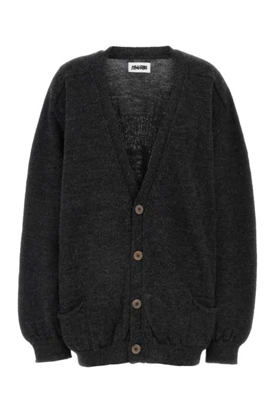 Magliano Charcoal Wool Cardigan In Grey
