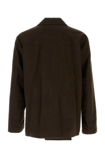 Namacheko Moleskin Cotton Blazer Notch Lapels In Brown
