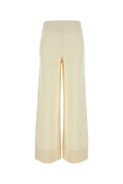 Camilla And Marc Ivory Wool Blend Ash Wide-leg Pant In White