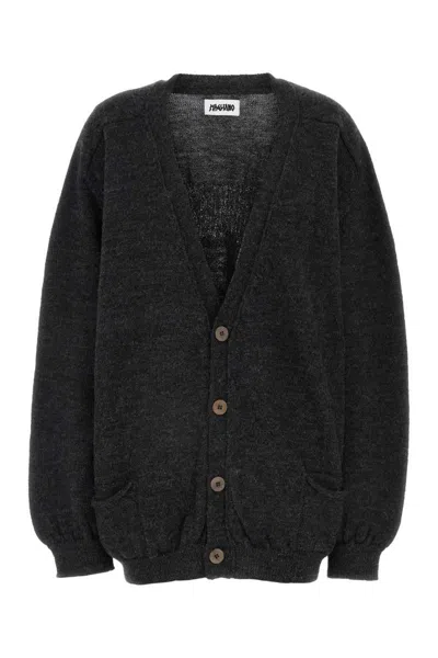 Magliano Charcoal Wool Cardigan In Grey