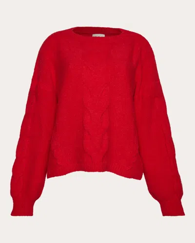 Eleven Six Women's Vaida Cable-knit Wool-blend Sweater In Red
