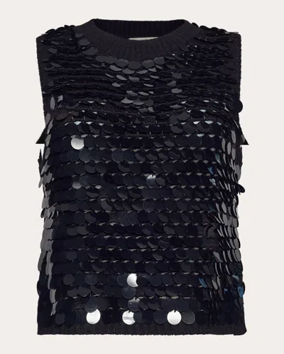 Eleven Six Cora Sequin Crochet Tank In Black