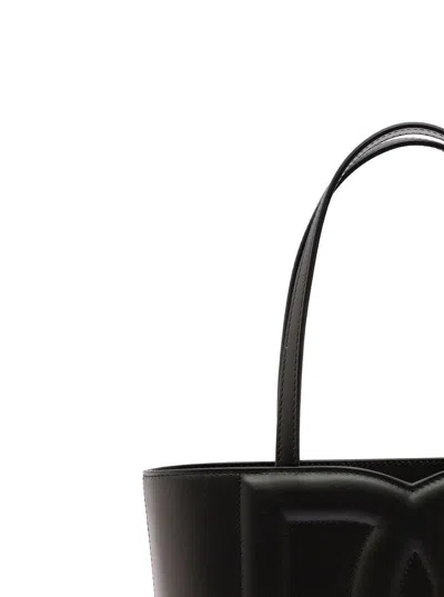 Dolce & Gabbana 'dg Logo' Black Small Tote Bag In Black