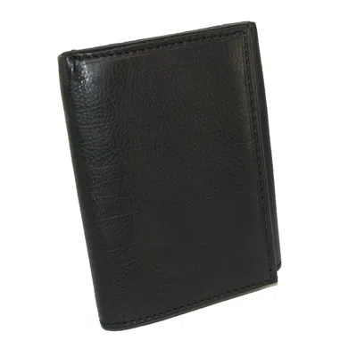 Paul & Taylor Men's Leather Badge Holder Trifold Wallet In Black