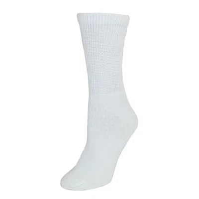 Ctm Women's Diabetic Crew Socks (3 Pair Pack) In White