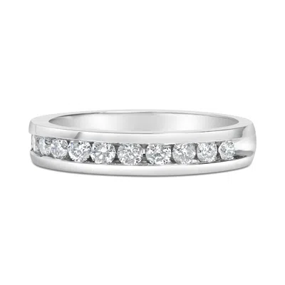 Haus Of Brilliance Igi Certified 1/2 Cttw Round Brilliant Cut Diamond 18k White Gold Channel Set Eternity Style Wedding In White