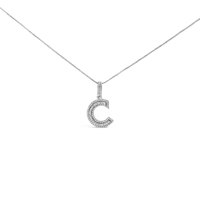 Haus Of Brilliance Sterling Silver 4/5 Cttw Lab-grown Diamond "c" Pendant Necklace - 18" (f-g Color In White