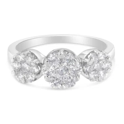 Haus Of Brilliance 14k White Gold 1 1/4ct Tdw Diamond Floral Cluster Ring (h-i In White