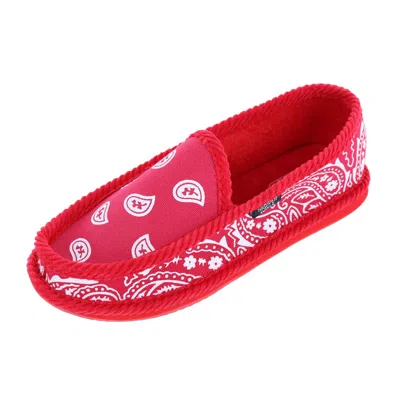 Trooper America Men's Bandana Print Slip On House Shoe Slipper In Red