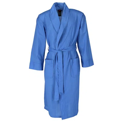 Hanes Men's Lightweight Woven Broadcloth Robe In Blue
