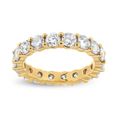 Haus Of Brilliance 14k Yellow Gold 3.00 Cttw Shared Prong Set Round Cut Diamond Eternity Band In Yellow