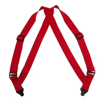 Ctm Men's Elastic Side Plastic Clip Tsa Compliant Airport Suspenders In Red