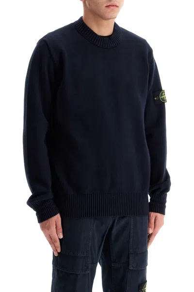 Stone Island Light Rws Pure Wool Sweater In Blue