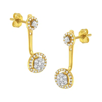 Haus Of Brilliance 14k Yellow Gold Plated .925 Sterling Silver 5/8 Cttw Diamond Removable Stud And Dangle Earrings In Yellow