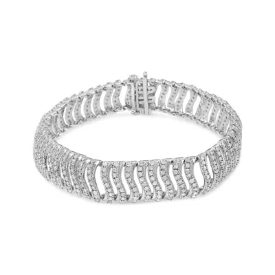 Haus Of Brilliance .925 Sterling Silver 5.00 Cttw Round-cut Diamond "s" Link Bracelet In White