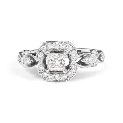 Haus Of Brilliance 14k White Gold Diamond 3/4 Cttw Diamond Halo Style And Woven Shank Engagement Rin In White