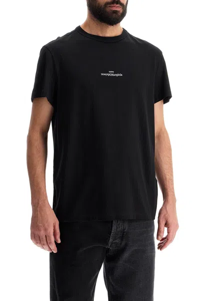 Maison Margiela Distorted Logo T-shirt In Black