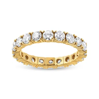 Haus Of Brilliance 14k Yellow Gold 3.00 Cttw Shared Prong Set Round Cut Diamond Eternity Band In Yellow