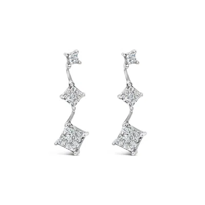 Haus Of Brilliance 14k White Gold 1 Cttw Princess Cut Diamond Earrings In White