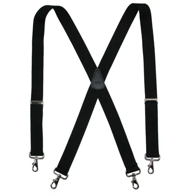 Ctm Men's Big & Tall Elastic Solid Color X-back Suspender With Swivel Hook Ends In Black
