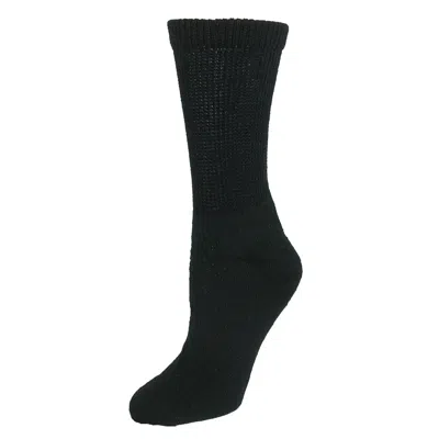 Ctm Women's Diabetic Crew Socks (3 Pair Pack) In Black
