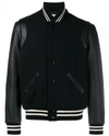Saint Laurent Gabardine And Leather Teddy Jacket