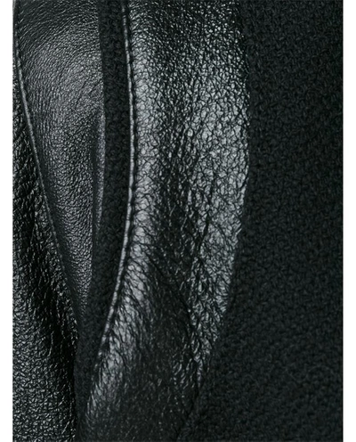 Saint Laurent Gabardine And Leather Teddy Jacket