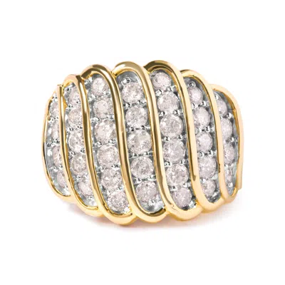 Haus Of Brilliance 14k Yellow Gold Plated .925 Sterling Silver 2.00 Cttw Diamond Multi Row Band Ring In Yellow