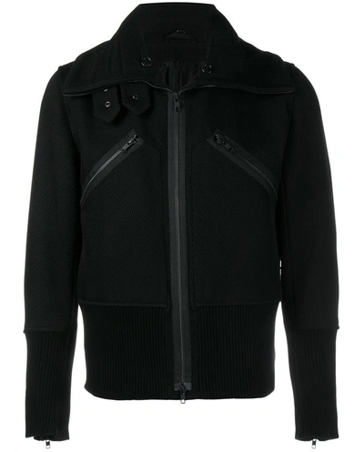 Shop Ann Demeulemeester Virgin Wool Ribbed Bomber Jacket