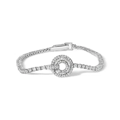Haus Of Brilliance 14k White Gold 2 1/2 Cttw Diamond 7" Classic Tennis Bracelet With Medallion Station In White