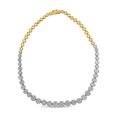 Haus Of Brilliance Igi Certified 14k Yellow Gold 14 3/4 Cttw Pave Set Round-cut Diamond Riviera Necklace In Yellow
