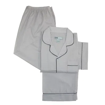 Ten West Apparel Long Sleeve Long Leg Solid Pajama Set In Grey