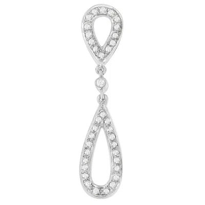 Haus Of Brilliance 14 White Gold 1/4 Cttw Round Cut Diamond Double Tear Drop Pendant Necklace In White