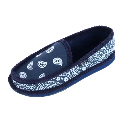 Trooper America Men's Bandana Print Slip On House Shoe Slipper In Blue
