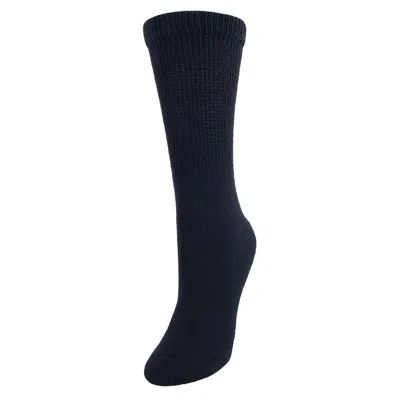 Ctm Women's Cushioned Diabetic Crew Socks (3 Pair Pack) In Black