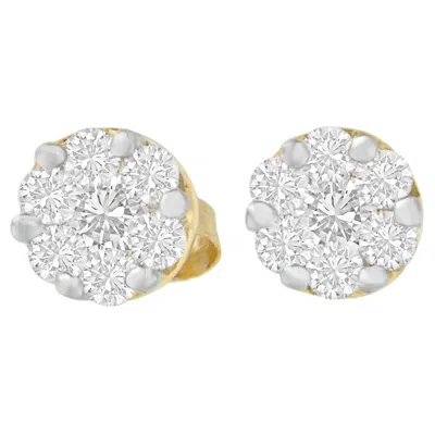 Haus Of Brilliance 14k Yellow Gold 3/4 Cttw Round Cut Diamond Stud Earring In Yellow