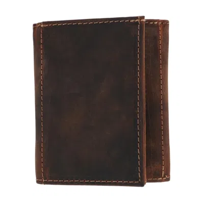 Ctm Men's Leather Minimalist Trifold Wallet In Brown