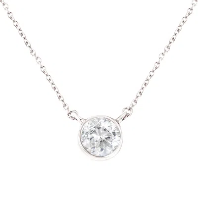 Haus Of Brilliance .925 Sterling Silver 1/2 Cttw Diamond Bezel 18" Pendant Necklace In White