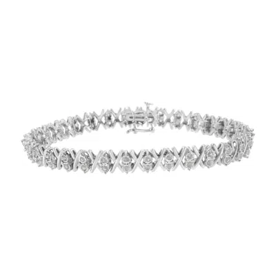 Haus Of Brilliance .925 Sterling Silver 1.0 Cttw Diamond Miracle-set X-link 7" Tennis Bracelet In White