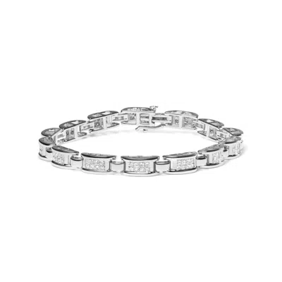 Haus Of Brilliance 14k White Gold 3.0 Cttw Invisible Set Princess Cut Diamond Link And Buckle 7.25" Tennis Bracelet In White